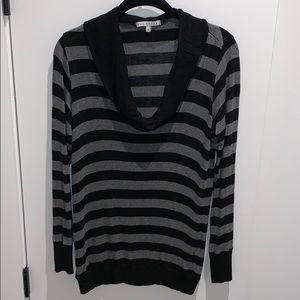 Red Haute Black & Gray Cowl-neck Sweater